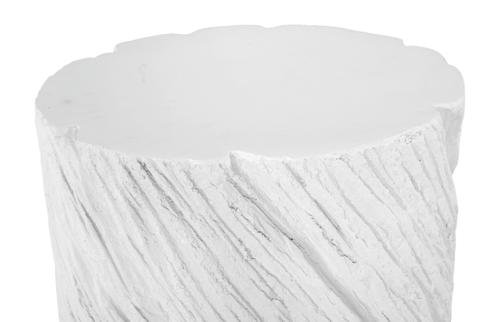 Shear Side Table, Oval, White Stone