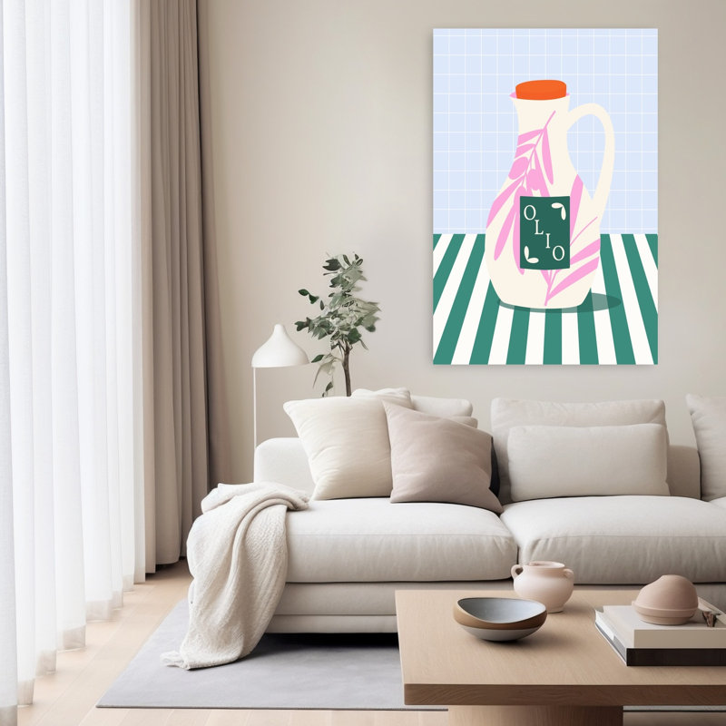 Art mural moderne Olio Olive Pitcher, H 60 po x l 40 po