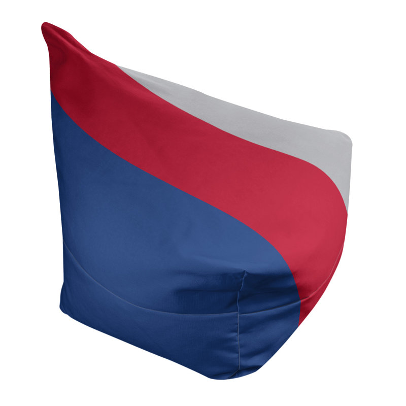 Bean Bag Chair & Lounger, 31" x 38" x 42", Royal Blue/Red/Gray