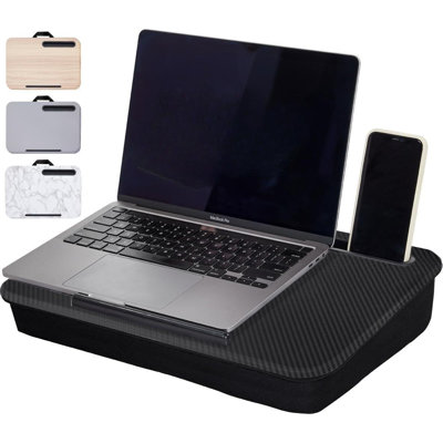 Laptop Lap Desk With Phone Holder Pillow Cushion Desks Fit Laptops Up To 156 Tray Ledge Keep Computers In Place Portable Travel Workstation Essen