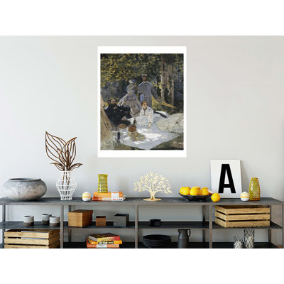 Le dejeuner sur l'herbe a Chailly. Portrait : Bazille au centre ; Camille Doncieux ; Courbet a gauche by Claude Monet - Giclee Print