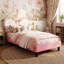 Kids Upholstery Butterfly Bed, Mixed Velvet & PU Leather Headboard With LED Antennae Lights & Adjustable Height, UK & EU Single (90X190/200cm)-597116838-751453959