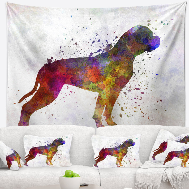 Tapisserie de bouledogue américain Animal, H 50 po x l 60 po