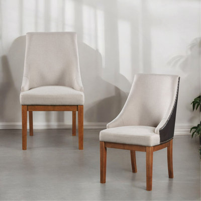 Ensemble de 2 chaises d'appoint en cuir synthétique et finition brune
