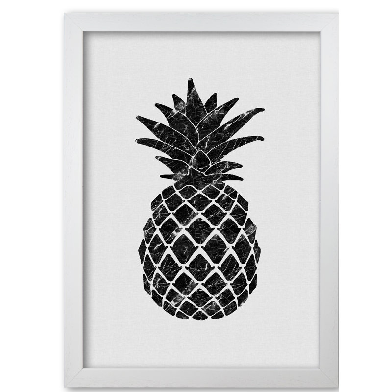 Pineapple Marble - Print, 60 cm H x 42 cm W x 5 cm D, White Grain Frame