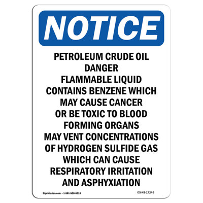 Petroleum Crude Oil Danger Flammable Sign