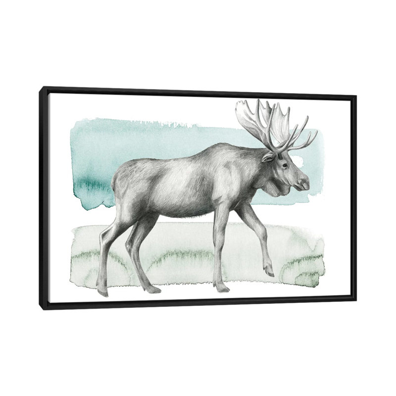 « animale iii », reproduction d’impression sur toile, H 18 po x l 26 po x P 1,5 po, Toile avec cadre noir, Pas de tapis