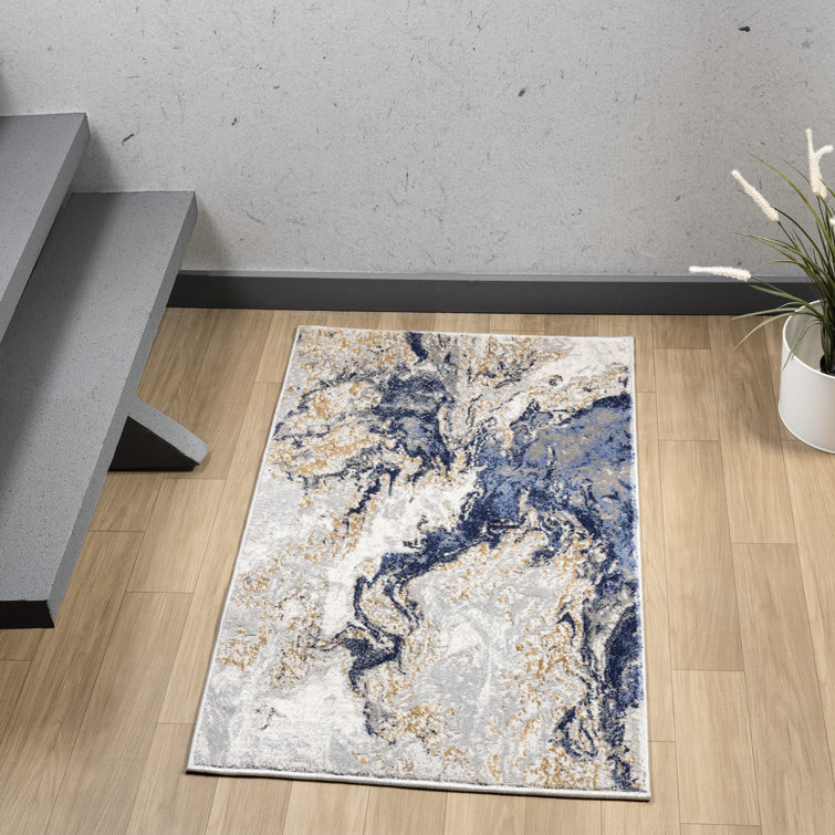 Tapis bleu / gris Modern Modern