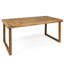 Table d'extérieur en bois de 69 po au fini naturel, ajoutant de l'élégance à votre élégante finition de salle à manger pour des soupers mémorables