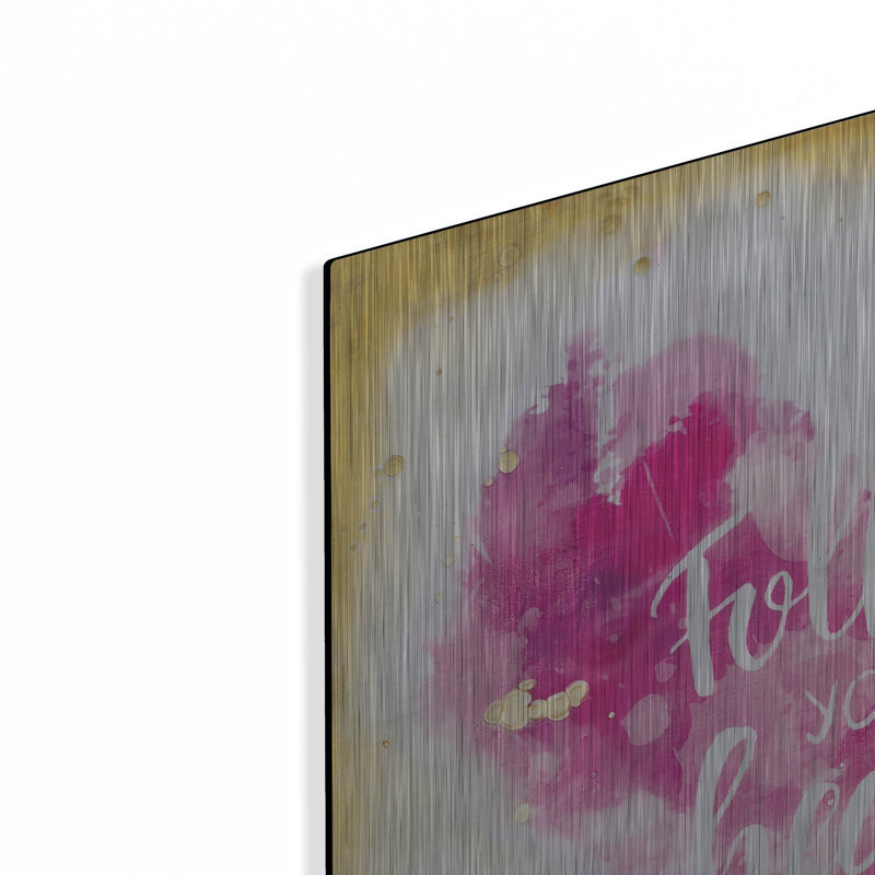 Art mural en métal «Follow Your Heart» par Britt Hallowell, H 24 po x l 24 po