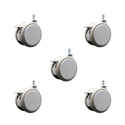 3 Inch MRI Safe Casters with Brakes – 3/8 Inch Threaded Stem – Set of 5 – SCC