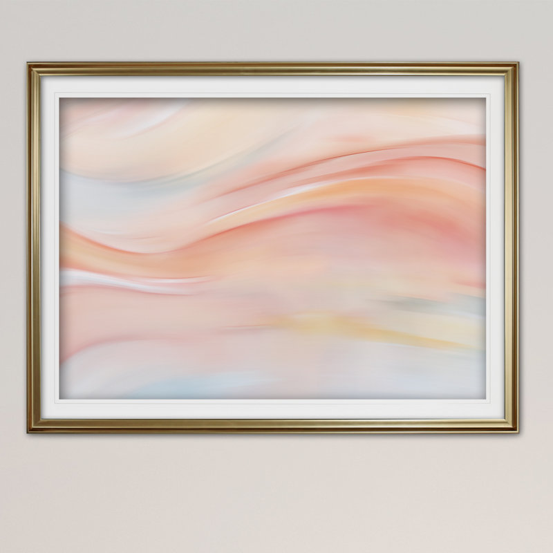 " Soft Harmony ", 24" H x 32" W x 1.5" D, Gold Framed