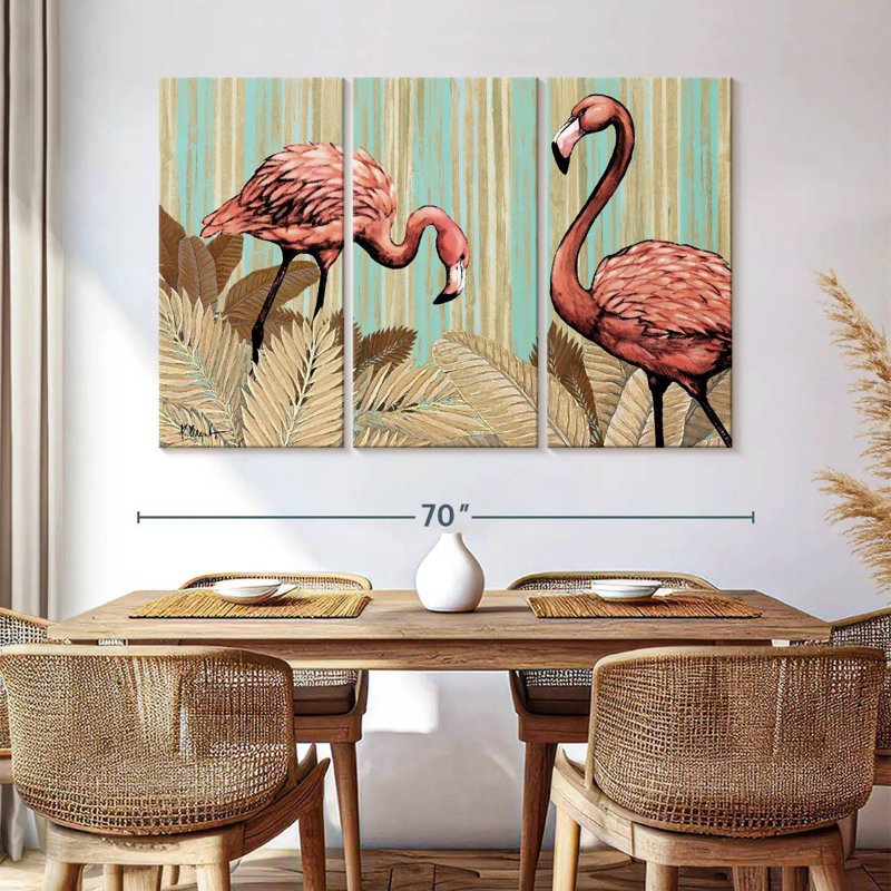 Flamant rose rétro Brampt, H 42 po x l 65 po