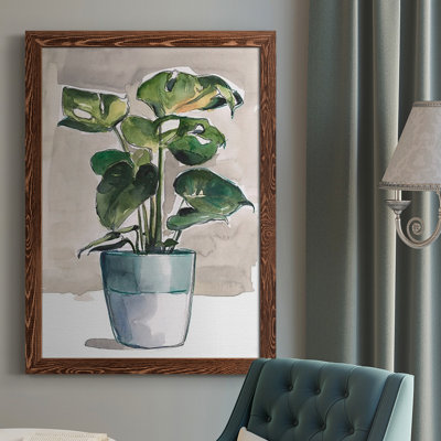 Plante en pot II encadrée sur toile