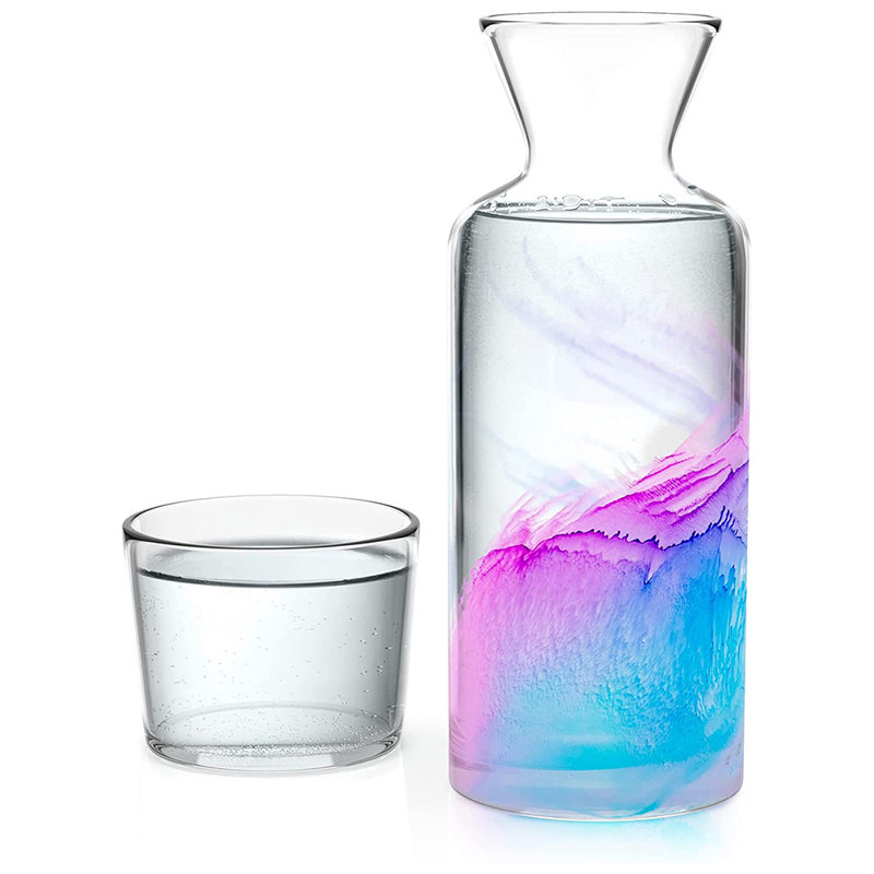 Carafe à eau Bedside, Bleu / rose