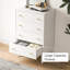 Commode à 4 tiroirs Burt, grande commode avec poignée dorée pour chambre à coucher-533012001