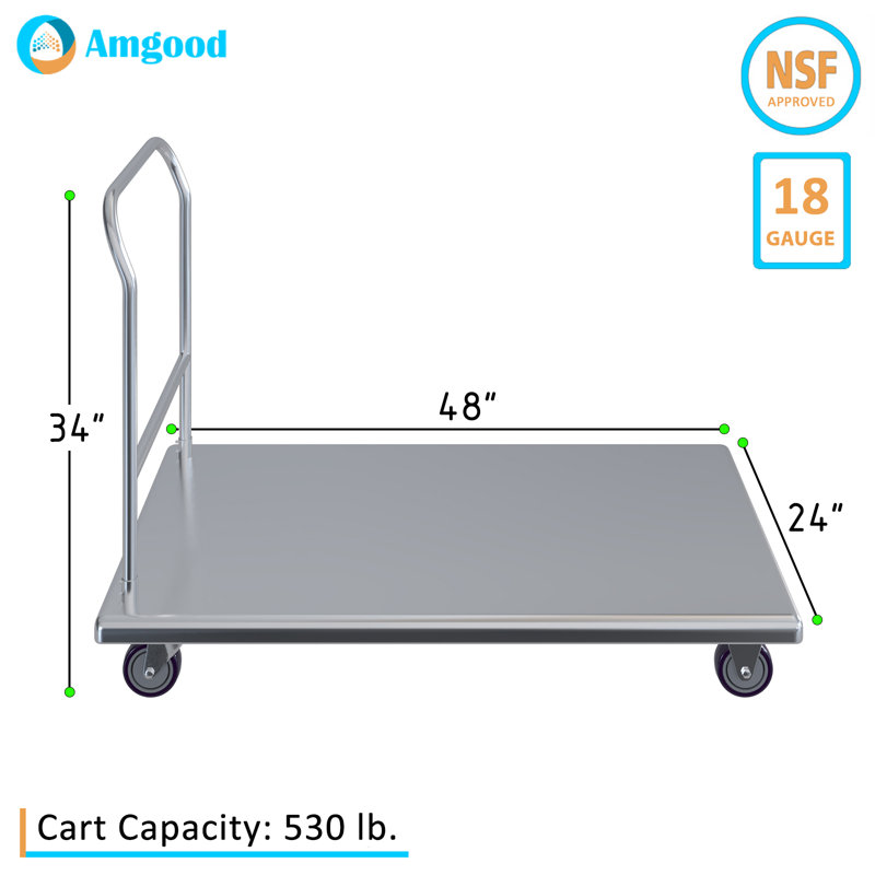 24 in. x 48 in. x 34 in. Stainless Steel Platform Cart