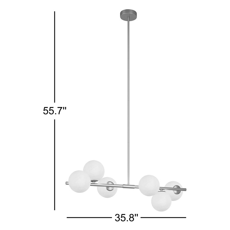 Lio Wrought Iron 6-Light Chandelier, Noir mat