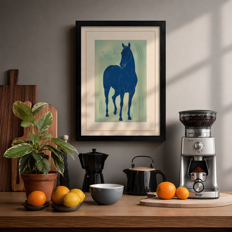 Standing Horse Minimalist - Print, A2 - 59.4 x 42.0 cm, Black