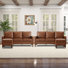 72.8'' Wide Modern And Super Soft Faux Leather Sofa With Wide Backrest (set of 2)