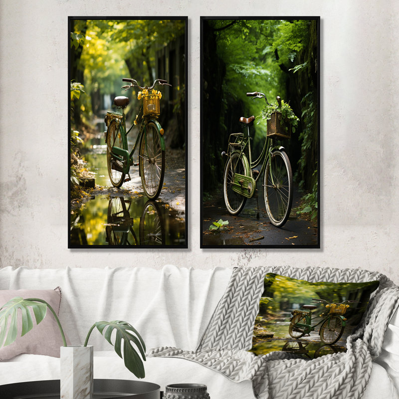 Emerald Excasion - ensemble de 2 impressions sur toile, H 28 po x l 25 po, Cadre noir