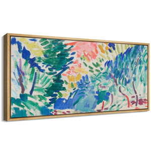 Abstract Colorful Strokes Vibrant Foliage Abstract Colorful Nature Antique Retro Fine Art Bedroom Extra Large Wall Decor Framed Print