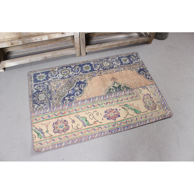Vintage Turkish Patchwork Area Rug in Traditional Design Ideal for Living Room and Bedroom Decor