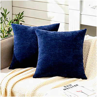 Chenille Fall Square Pillow Covers Set - Soft Cushion Cover for Living Room Sofa - Decorative Throw Pillowcase (2 Pack)