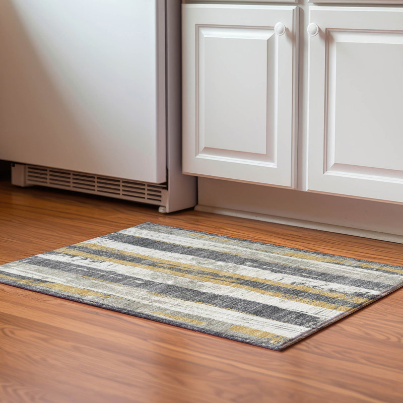 Premium Machine Washable Crestover AMF1872 Stripes Rug, Rectangle 1'8" x 2'6"