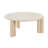 Cole And Grey Teak Wood Handmade Living Room Cream Coffee Table With Beige Marble Tabletop