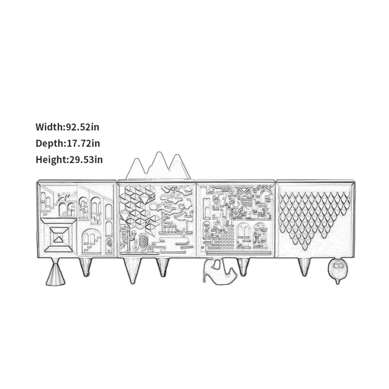 Black Creative TV Cabinet