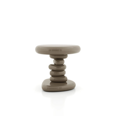 Jahmaal Curved Glossy Pedestal Side Table