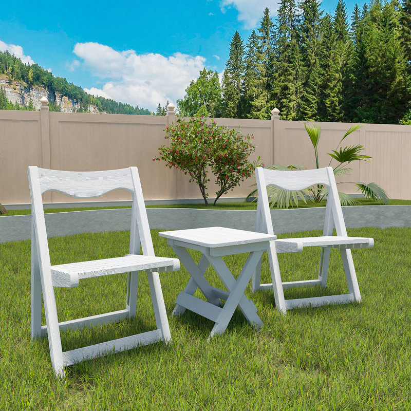 Ensemble de petites tables et chaises pliantes avec 2 chaises et table rectangulaire blanc, Blanc