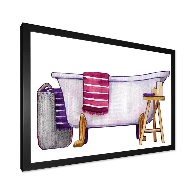 " Natural Bathroom Decor IV ", Black Picture Framed, 8" H x 12" W x 1" D