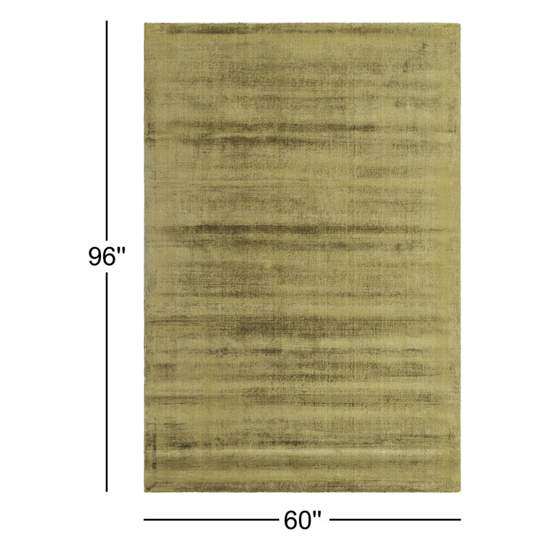 Fennel Hand Loomed Viscose Indoor Area Rug, Rectangle 5' x 8'