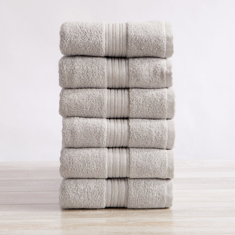 Essuie-mains 100% coton ultra doux à séchage rapide, Gris clair
