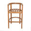 Ensemble de 2 tabourets de bar d'extérieur en bois de teck avec coussin beige Abaco