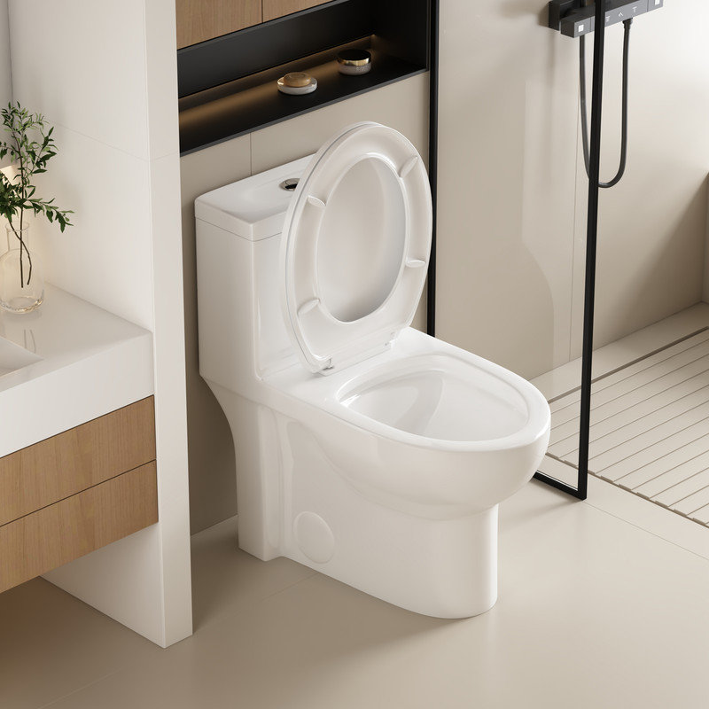 Toilette allongée une pièce avec siège confort à hauteur de chasse double 1,1 / 1,6 GP (siège inclus)