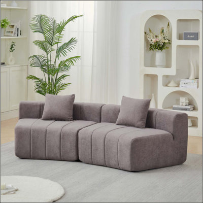 Canapé modulaire courbé Chenille
