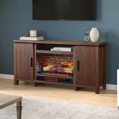 Country Living 60-in Brinley TV Stand - Includes 26"" Fireplace Insert & Remote - TVs up to 70 -  CL-M-7197-RB