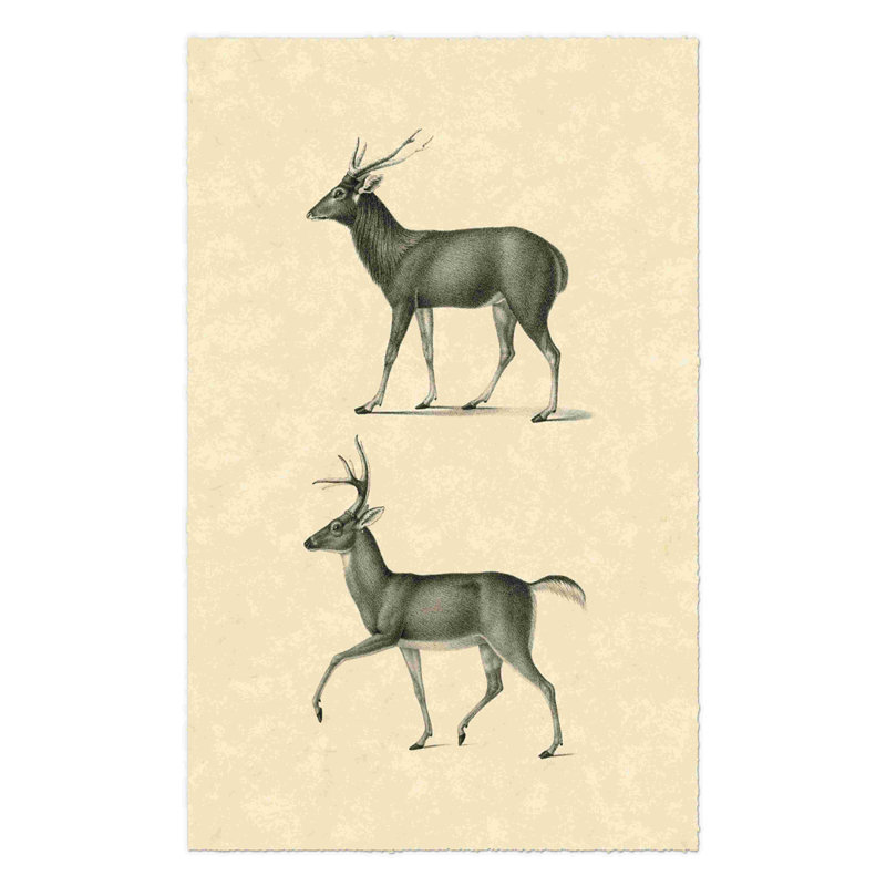 Cerf rétro II, H 12 po x l 8 po