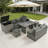6-Piece All-Weather PE Rattan Patio Sectional Sofa Set With Adjustable Seats, Storage Box, Removable Covers And Tempered Glass Table-197568122-197568125