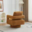 Fauteuil d'appoint pivotant revêtu de tissu bouclé-112730292