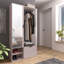 Entrance Wardrobe MELO Hall Tree 100cm Wide with Shoe Storage-115757060