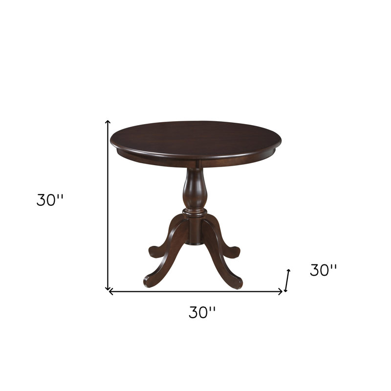 Table de salle à manger 36 po, Bois espresso, H 30 po x L 36 po x l 36 po