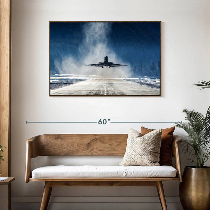 First Flight Plane, 25" X 17", Floating Frame Walnut