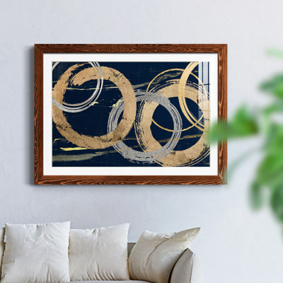Atmosphère dorée et argentée I - peinture encadrée