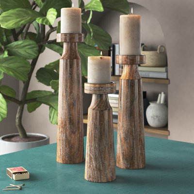 Ensemble de chandelles rustiques 3 pièces