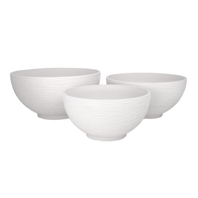 Fiberclay Planter Set Of Three White