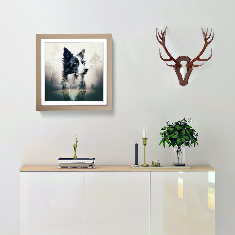 Single Picture Frame Print on Wood, Oak